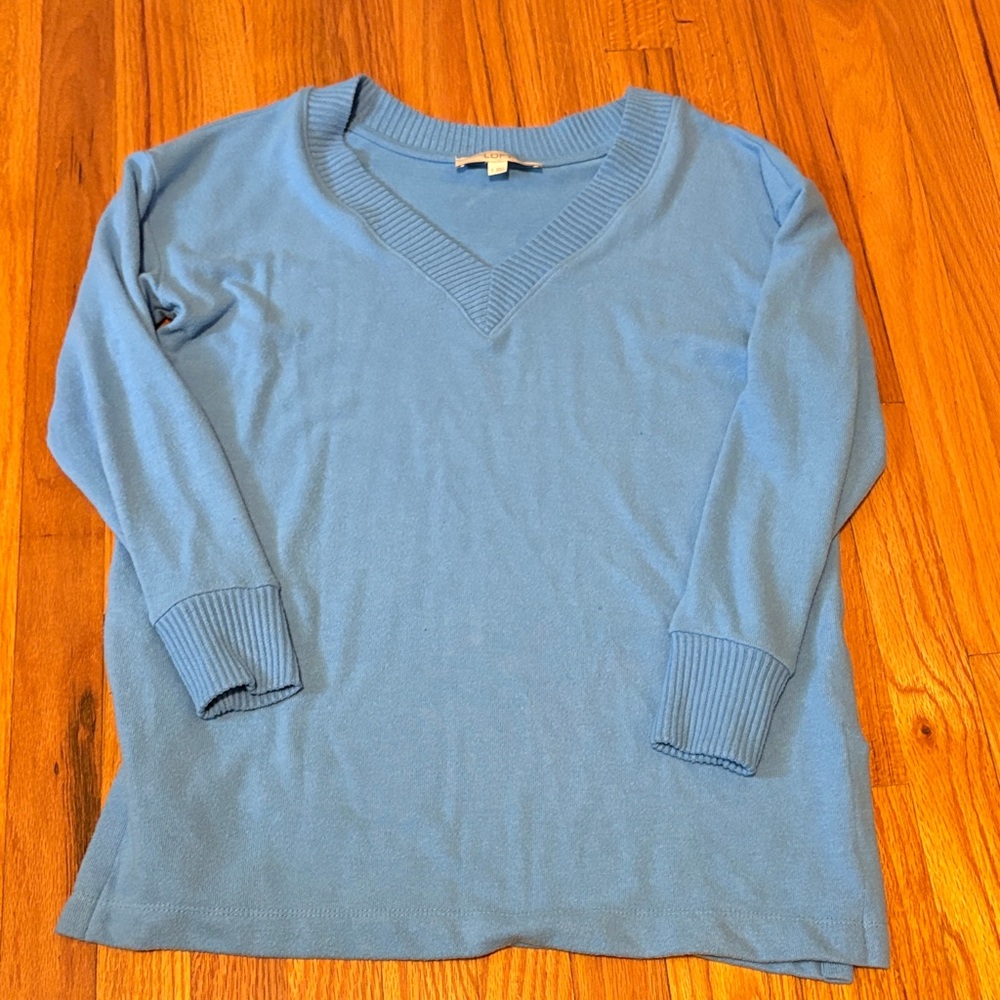 LOFT Blue V-Neck Sweater